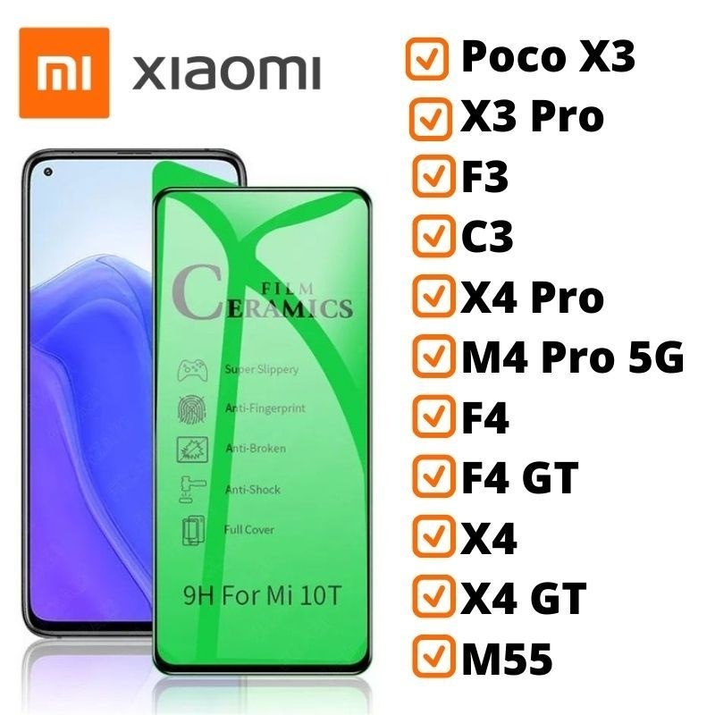 Pelicula de Ceramica Hidrogel para Xiaomi Poco X3/ X3 Pro/ F3/ C3/ X4 Pro/ M3 / M4 Pro 5G/ F4/ F4 GT/ X4/ X4 GT/ M5s - Envio Rapido
