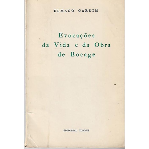 Evocações da Vida e da Obra de Bocage autor Elmano Cardim Shopee Brasil