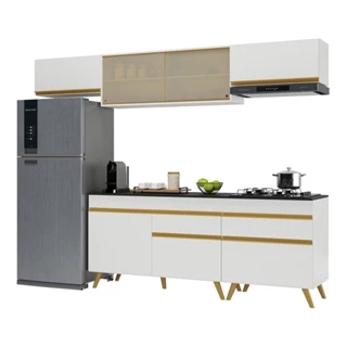 Cozinha Completa 5 peças c/ Armário e Balcão MP3710 Veneza GW Multimóveis Branca