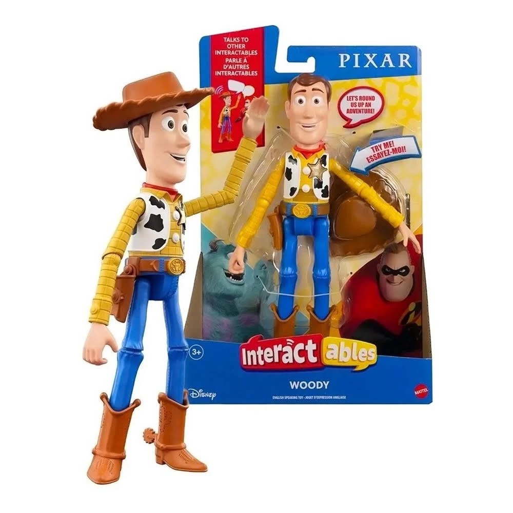 Boneco Interativo Woody Disney Pixar Toy Story Conversa Com Outros