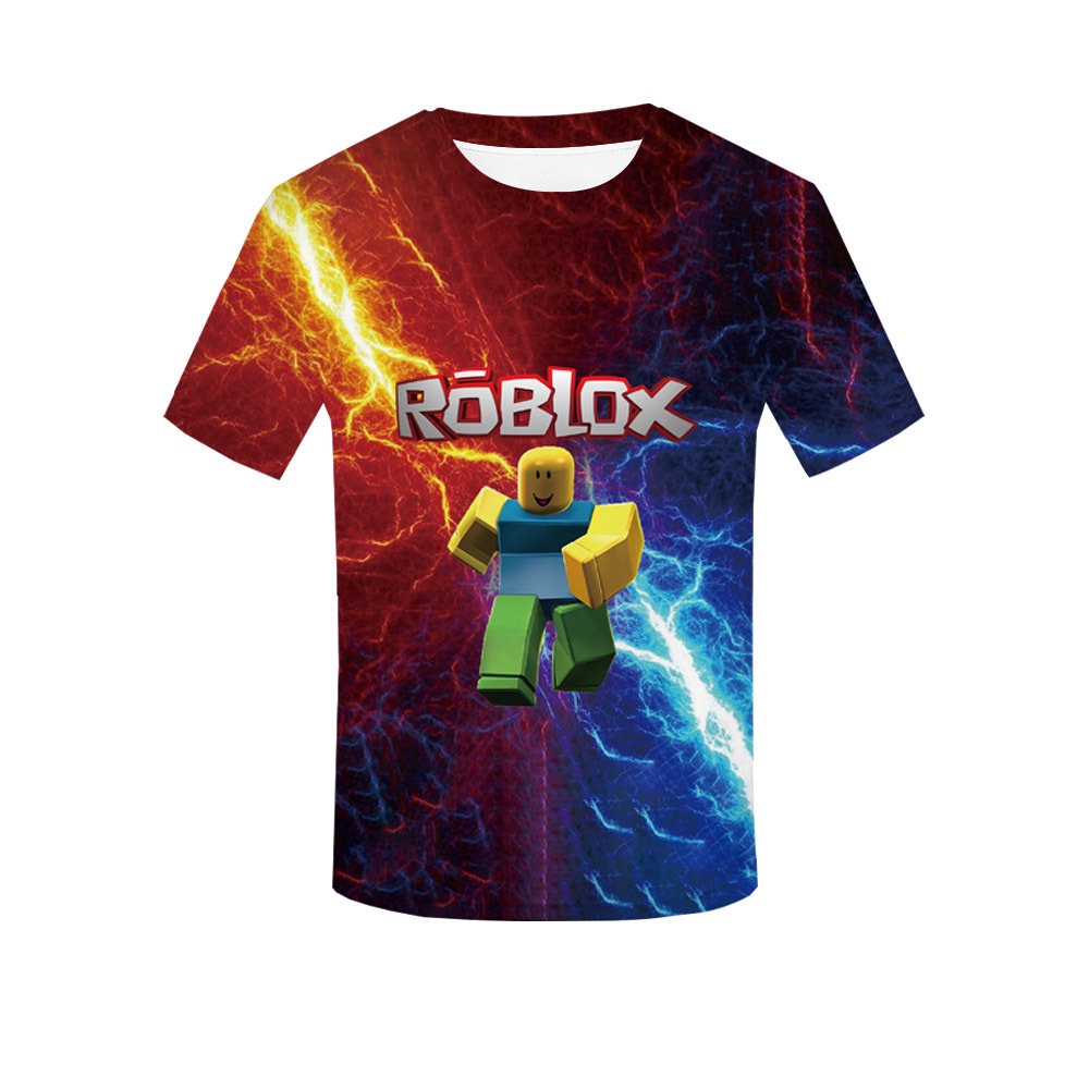 Design elegante Roblox Hot Game Kids TShirt Trajes Criança Cartoon Short Sleeve Top 3D Printing