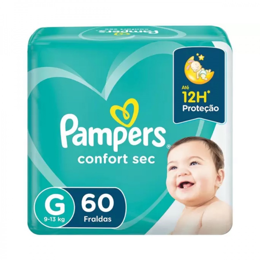 Fralda Pampers Confort Sec G 60 Unidades