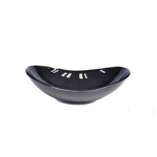 CUBA DE VIDRO OVAL 55CM PRETA