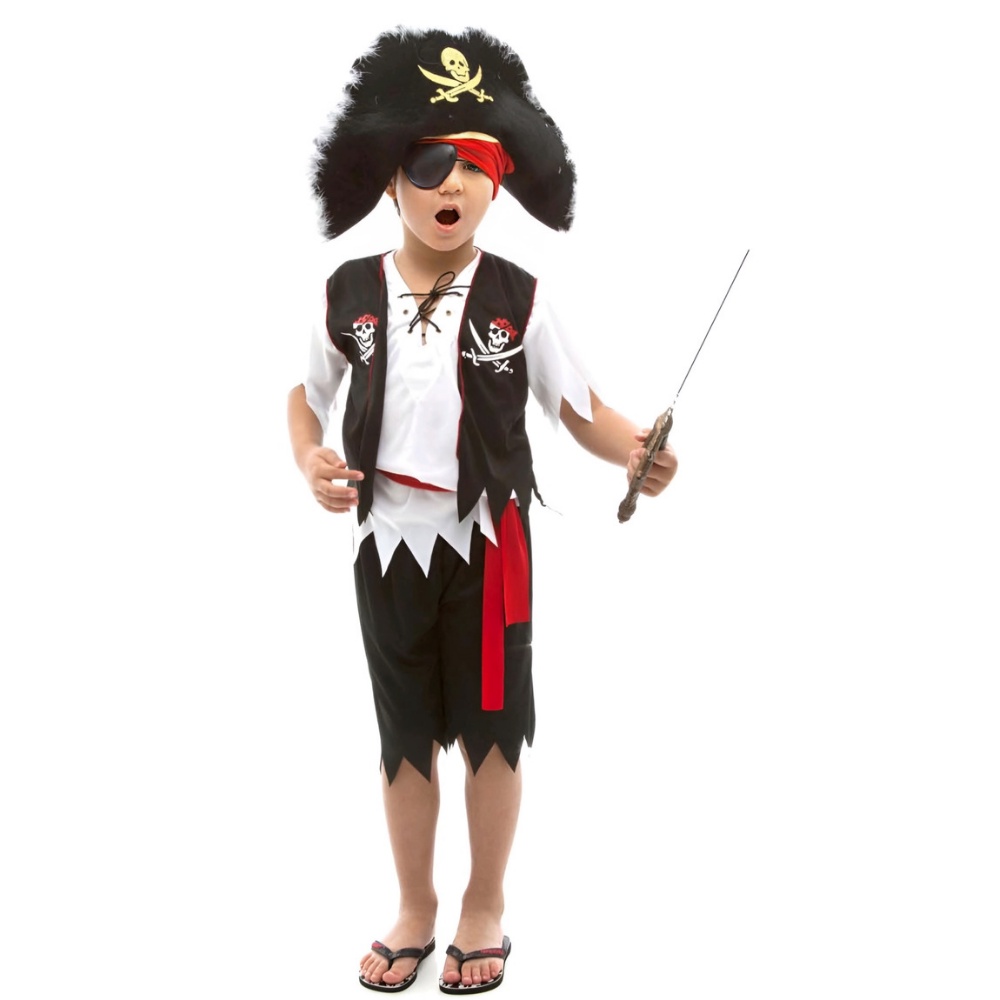 Fantasia Infantil Pirata Kidd com Bandana e Cinto em Promoção na Americanas