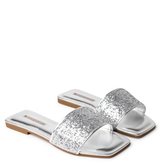 Rasteira Glitter Maxi Prata