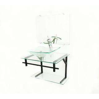 GABINETE DE VIDRO 60CM AP COM CUBA RETANGULAR INCOLOR