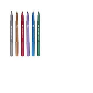 Estojo Canetinha Hidrocor Ponta Fina 6 cores metalicas
