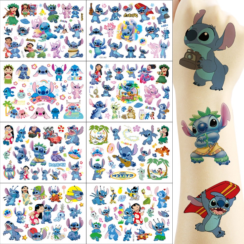 Stitch Adesivo De Tatuagem Para Cães Alienígenas 10,5x15,5cm Crianças Festa De Aniversário Transferência De Água