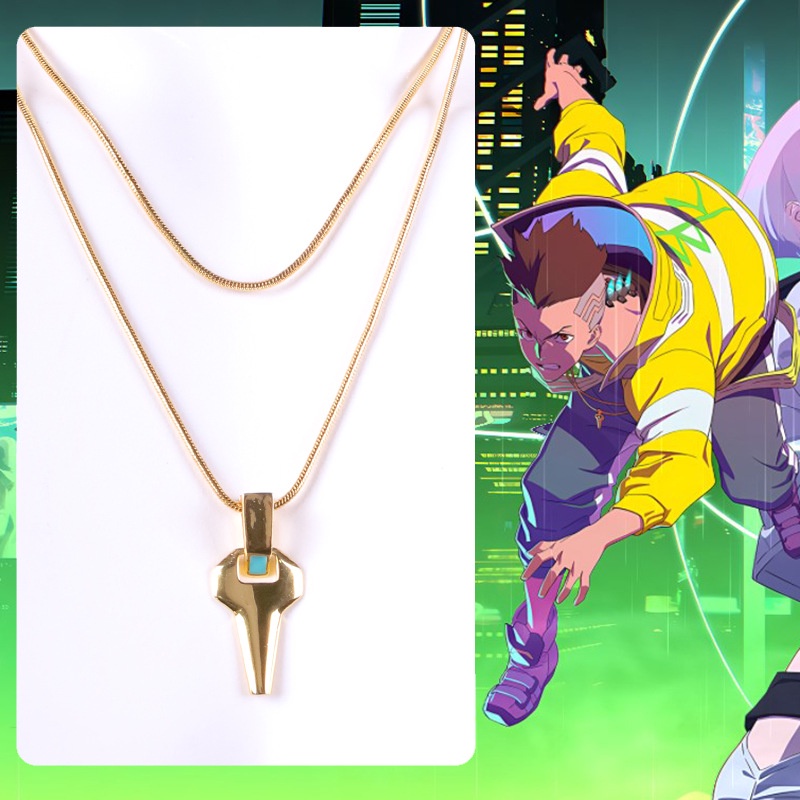 Cyberpunk Edgerunners Cosplay David Martinez Colar Metal Fashion Necklaces Unisexo Pingente Jóias Acessórios Xmas Gifts Propulsor