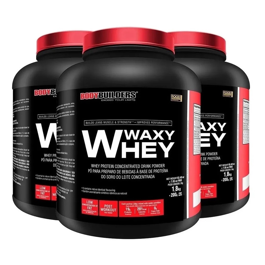 Kit 3x Waxy Whey Baunilha 2kg – Bodybuilders