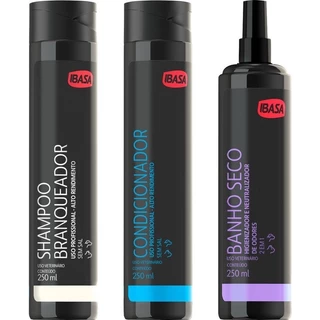 Shampoo Branquedor + Condicionador + Banho Seco 250ml IBASA