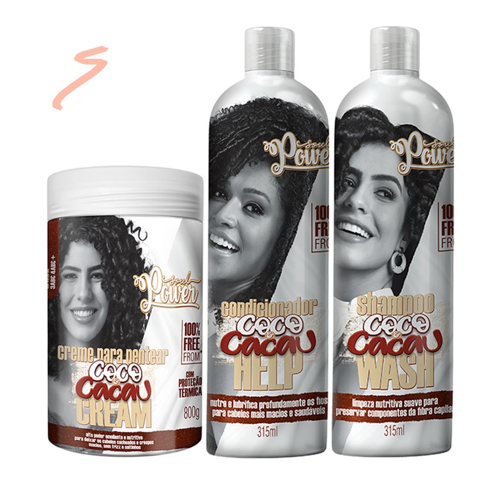Kit Soul Power Coco E Cacau Shampoo+ Condicionador+ Creme 800g | Shopee ...