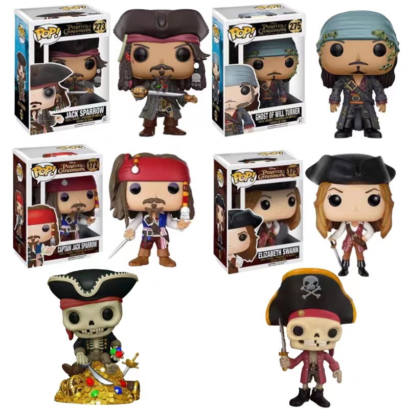 Funko Pop ! Piratas Do Caribe Capitão Jack Sparrow William Turner Elizabeth Swann Figura De Ação