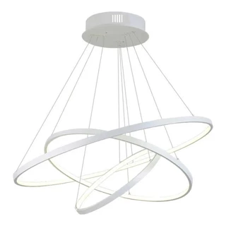 Lustre Led Branco Moderno Pendente Anéis 3 Arco Aro Branco