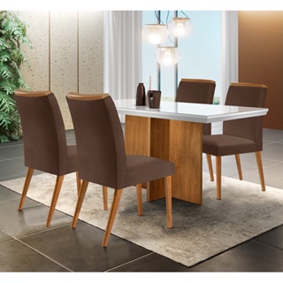 Conjunto de Mesa com 4 Cadeiras Lunara Rufato