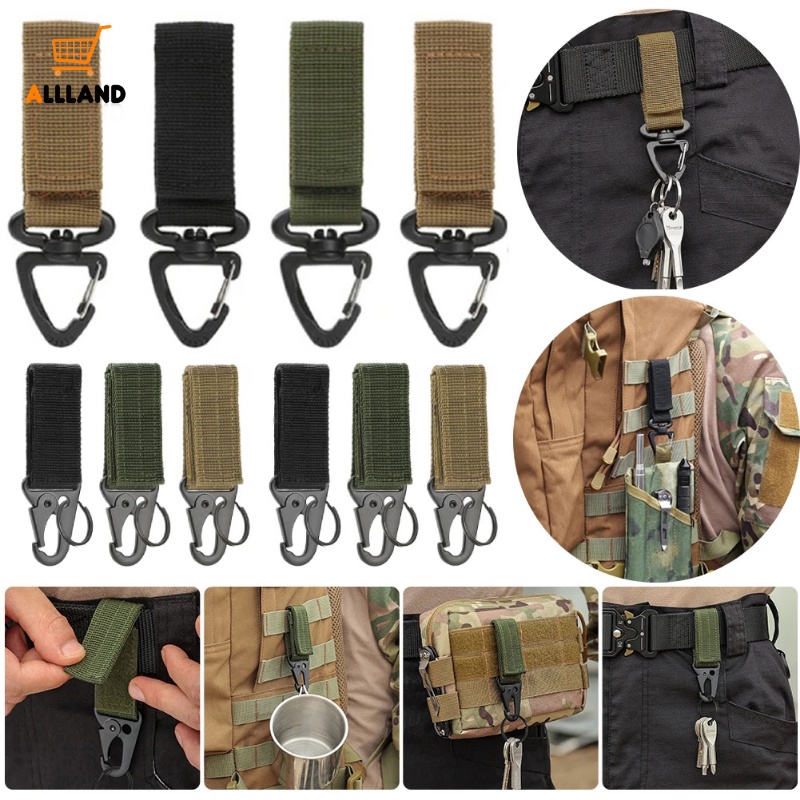 Mosquetão Tático De Nylon Fita Porta-Chaves Fivela/Externo Multifuncional Clip/Mochila Para Caminhada Gancho De