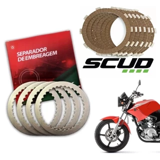 Kit Disco Scud + Separador Embreagem Wgk Ybr Factor Xtz 125 2000 Ate 2015