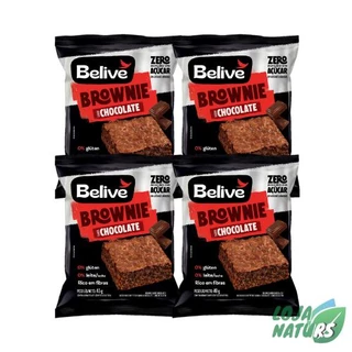 KIT 4 Unidades Brownie Sem Açúcar Sem Glúten Sem Leite 40g - Belive
