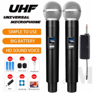 2 Em 1 Microfone Sem Fio UHF De Mão Para Karaokê Com Receptor Recarregável Festa De Casamento Discurso Clube Da Igreja