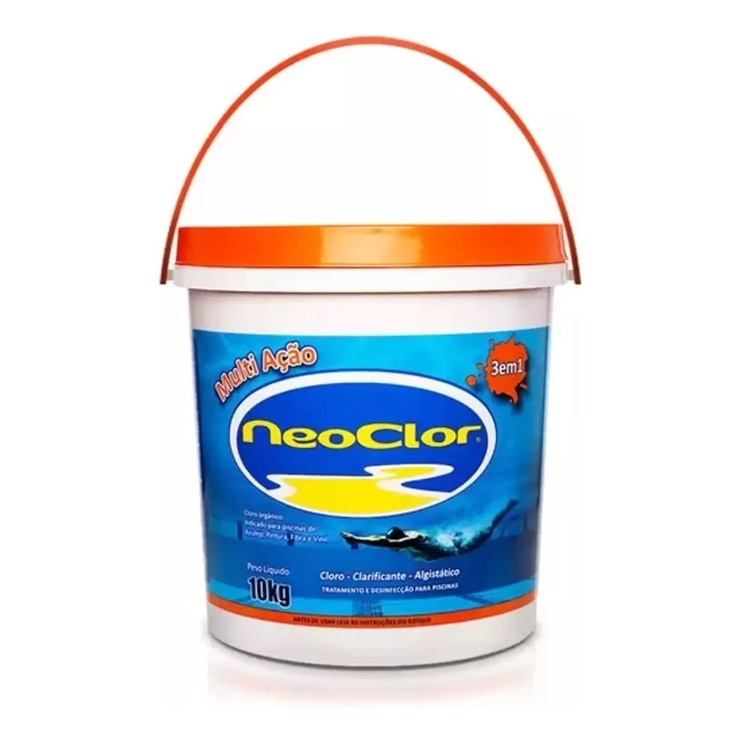 Cloro Neoclor Tratamento Piscina 10 Kg Cloro 3 Em 1 Multi Ação | Shopee ...