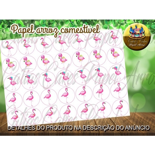 Flamingo Papel de arroz redondo para bolo comestível