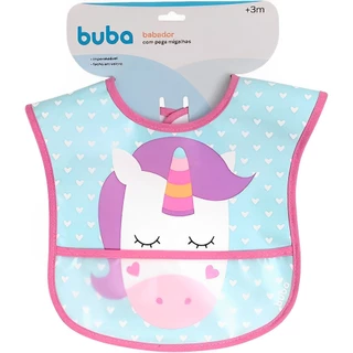 Babador Únicornio Com Bolso Impermeável 15369 - Buba