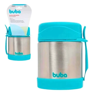 Pote Térmico de Alimentos Na Cor Azul Com Colher 360ml 15359 - Buba