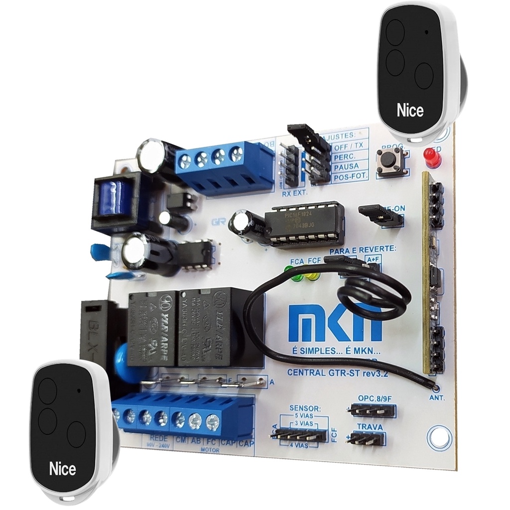 CENTRAL PARA MOTOR PORTÃO GATTER GTR-ST MKN COM 2 CONTROLES | Shopee Brasil