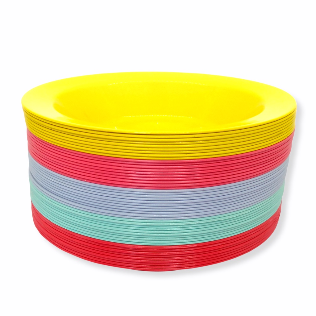 Kit Pratos Plástico Fundo Refeição 50 Unidades