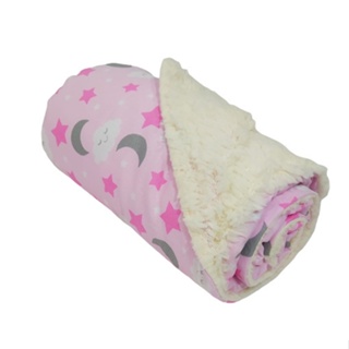 Manta Sherpa Infantil Estampada e Lisa Macio Soft Estrelas