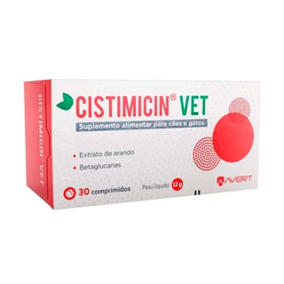 Suplemento Alimentar Avert Cistimicin Vet para Cães e Gatos 30 Comprimidos