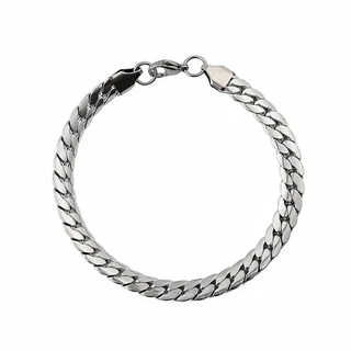 Pulseira Masculina Tipo Cobra Aço Inox Legítimo Prata