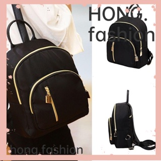 HONGFACC Bolsa De Ombro Viagem De Mochila Oxford Feminina Preta