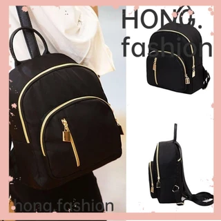 HONGFACC Bolsa De Ombro Viagem De Mochila Oxford Feminina Preta
