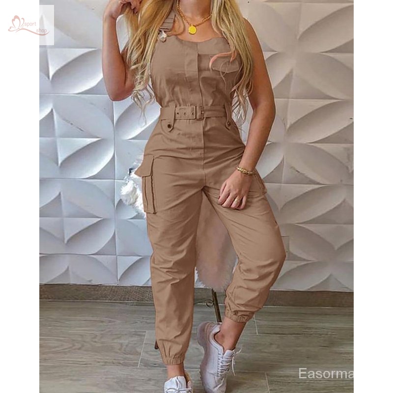 Macacão Feminino Blogueirinha Militar Jogger Promoção