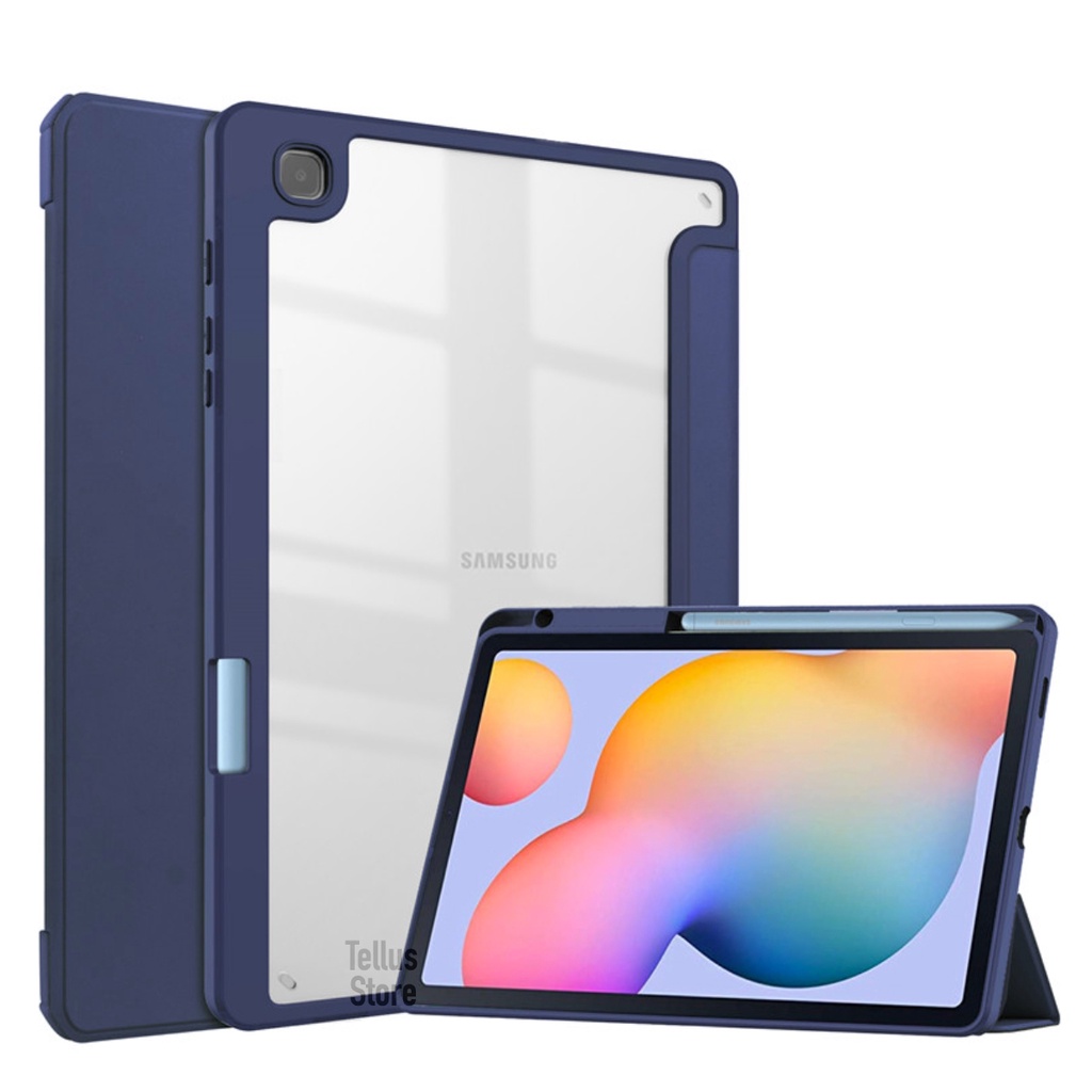 Capa Auto Sleep Acrílico Com Suporte Caneta Para Galaxy Tab S6 Lite P610 P615