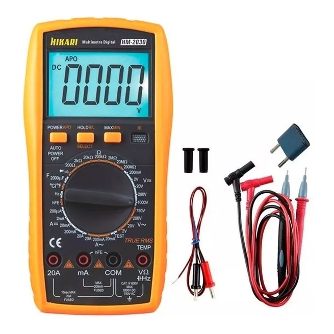 Multímetro Digital Hikari Profissional Hm 2030 C/ Iluminação