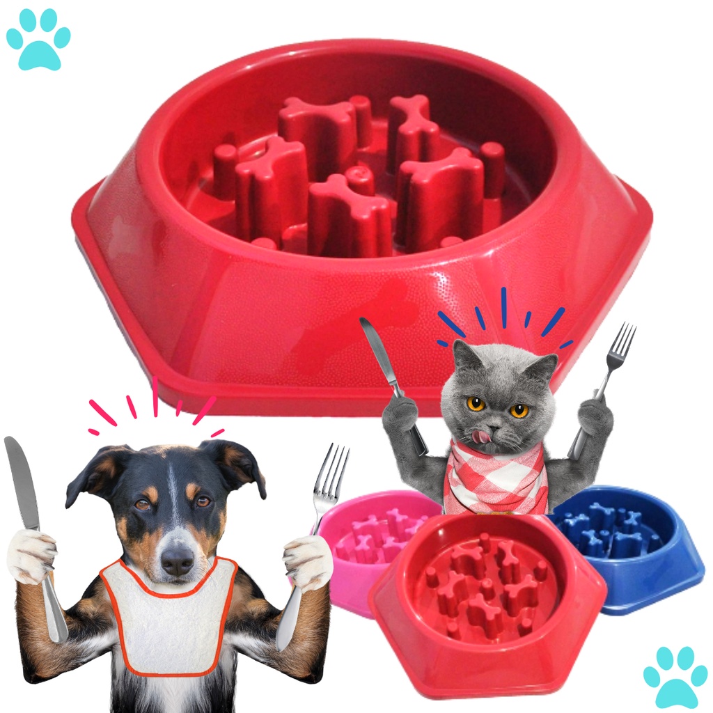 Comedouro Lento Para Cães E Gatos Comer Devagar Interativo