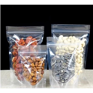 KIT com 50  Saco Stand Up Pouch Transparente Fecho Zip Diversos tamanhos em Oferta na Shopee