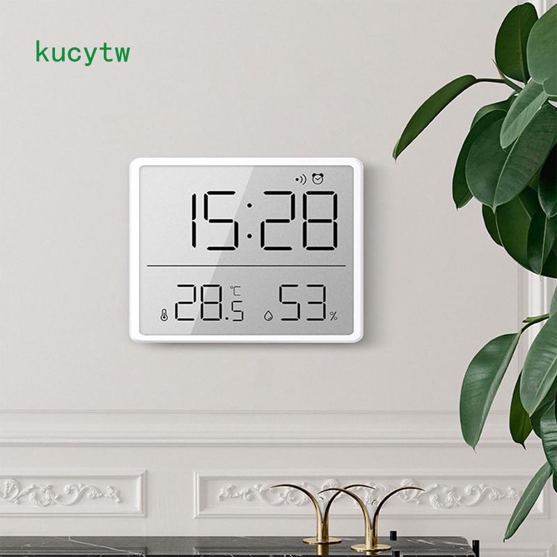 KW Relógio Eletrônico De Umidade De Temperatura Fina Parede Multifuncional Digital De Despertador De Mesa Para Casa