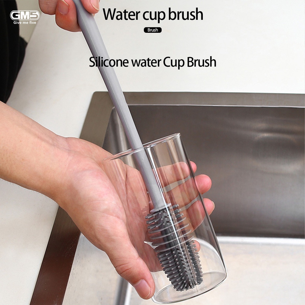 Copo de silicone escova copo purificador de vidro ferramenta de limpeza da cozinha alça longa bebida garrafa de vidro copo de limpeza escova