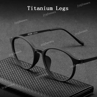 Ultralight Titanium Alloy Legs TR90 Glasses Retro Armação Redonda Homens Mulheres Óculos