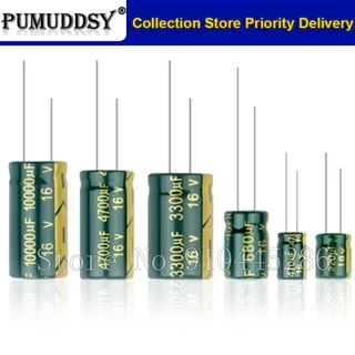Capacitor De Alumínio 10V 16V 25V 35V 50V 220UF 330UF 470UF 680UF 1000UF 1500UF 2200UF 3300UF Alta Freqüência Baixa ESR