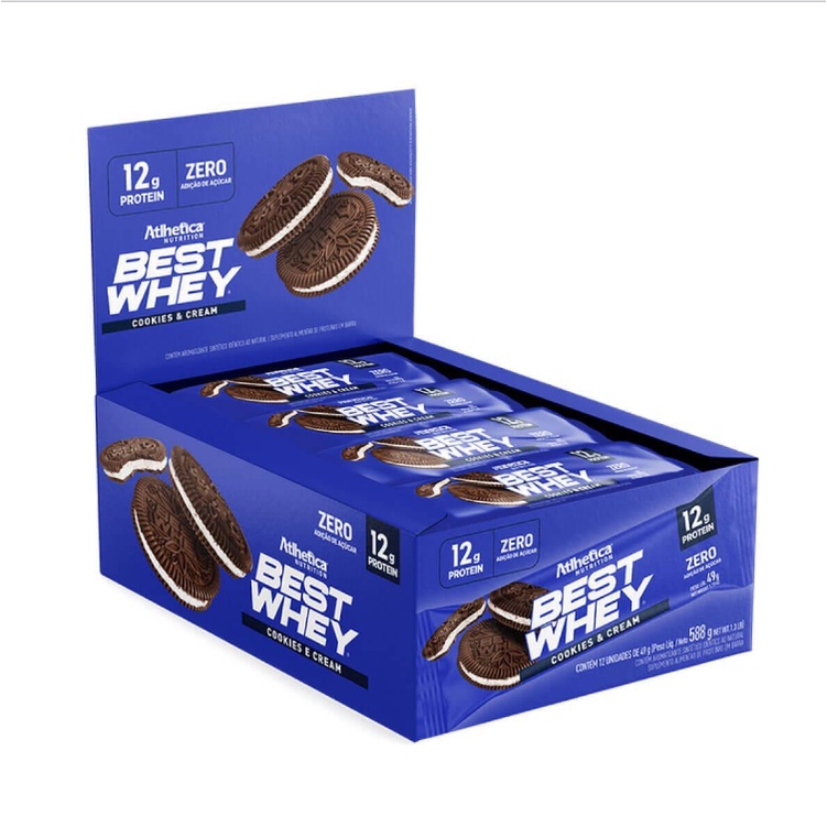 Best Whey Bar Cookies Cream 12x49g – Atlhetica Nutrition