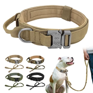 Coleira de cão tática militar de nylon ajustável durável, coleira de cachorro, cão de caça médio e grande. NXSV