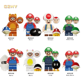 Desenho Animado Popular Mario Luigi Bros Kinopio Jogo De Filmes Mini Blocos De Construção Figura Kids Collect Plastic Toys KDL815