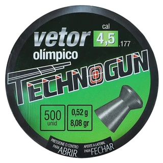 01 Lata 500un Chumbinho Technogun Vetor Olimpico 4.5mm