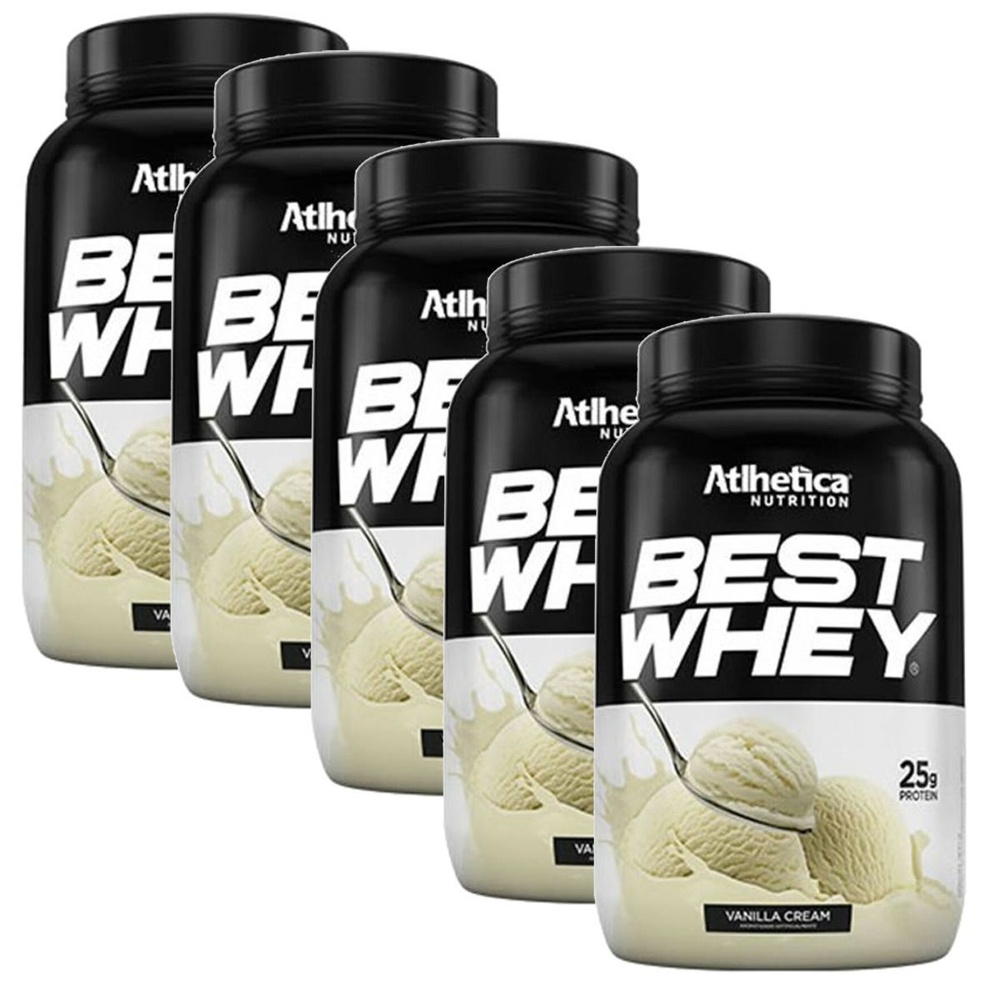 Kit 5X Best Whey – 900g Vanilla Cream – Atlhetica Nutrition