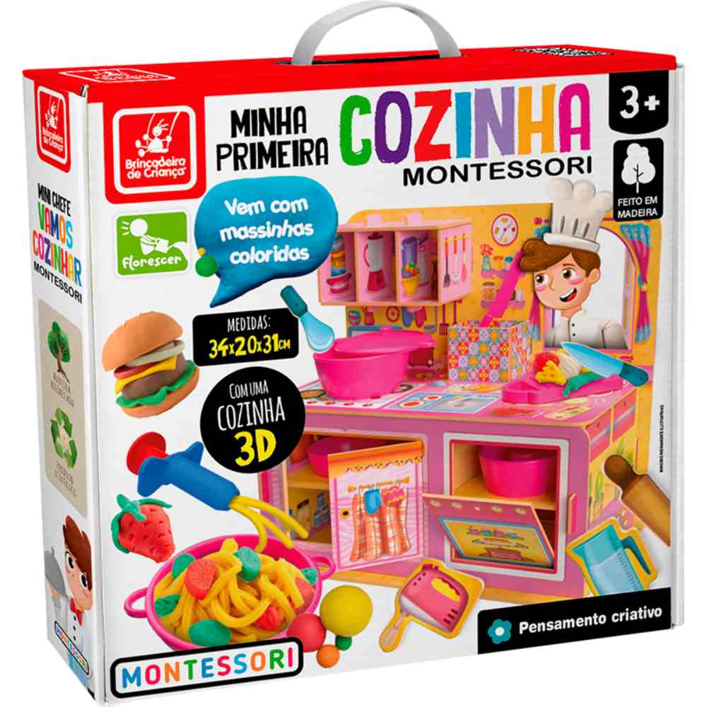 Minha Primeira Pizzaria - Madeira - Massinha de Modelar - Brincadeira de  Criança - Kits e Gifts