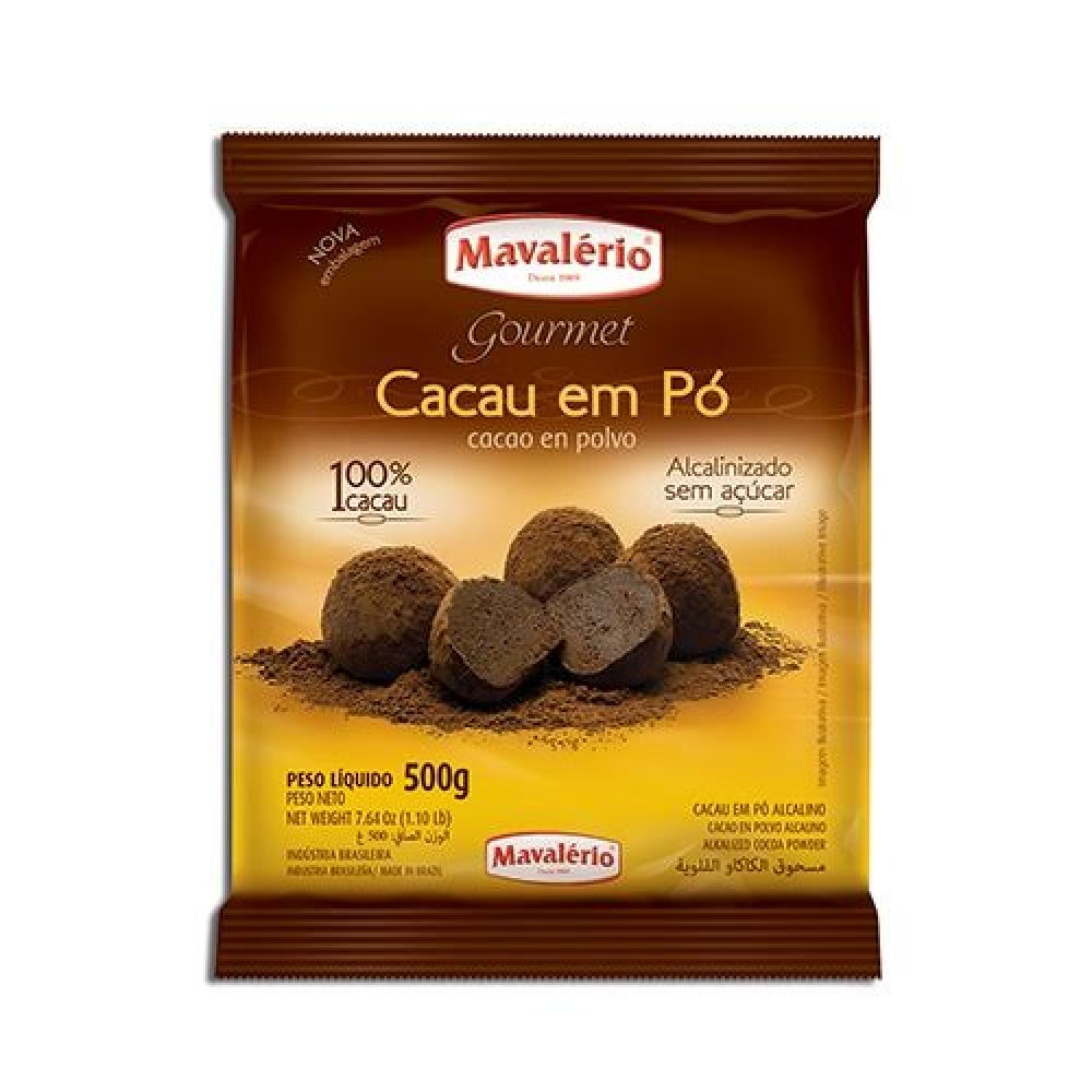 Cacau Em Po Alcalino 100% Cacau 500g Mavalerio